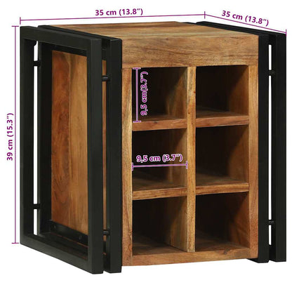 Wine Rack Brown and Black 35 x 35 x 39 cm Solid Acacia Wood