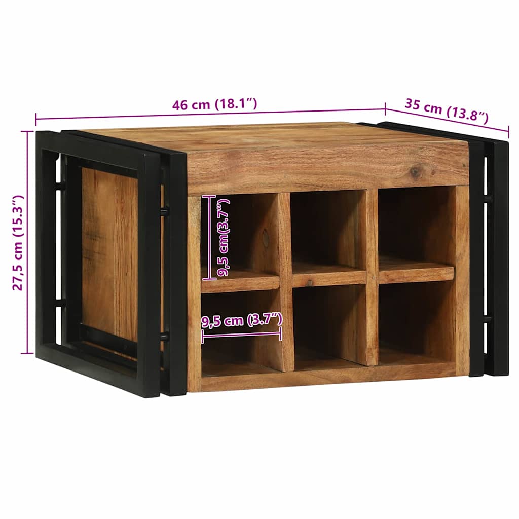 Wine Rack 2 pcs 46 x 35 x 27.5 cm Solid Acacia Wood