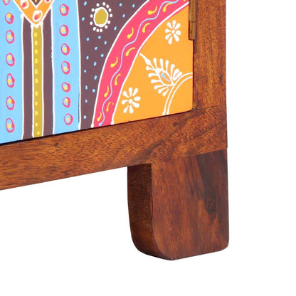 TV Cabinet Multicolour 110x30x40 Solid Wood Acacia