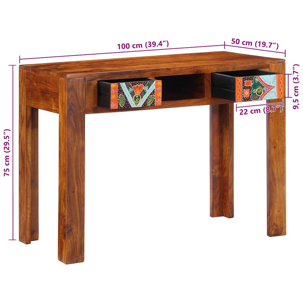 Writing Desk with Drawer with Storage Brown 100 x 50 x 75 cm