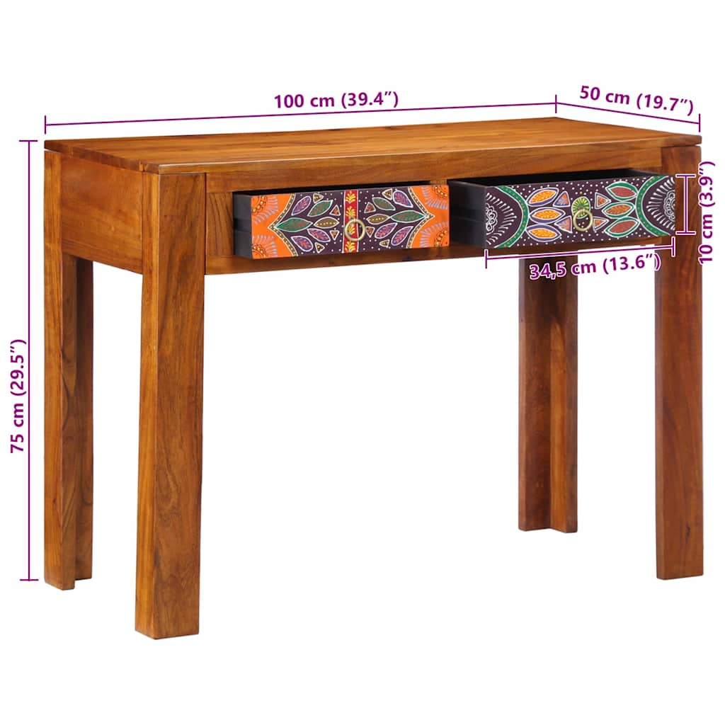 Writing Desk with Drawer with Storage Brown 100 x 50 x 75 cm