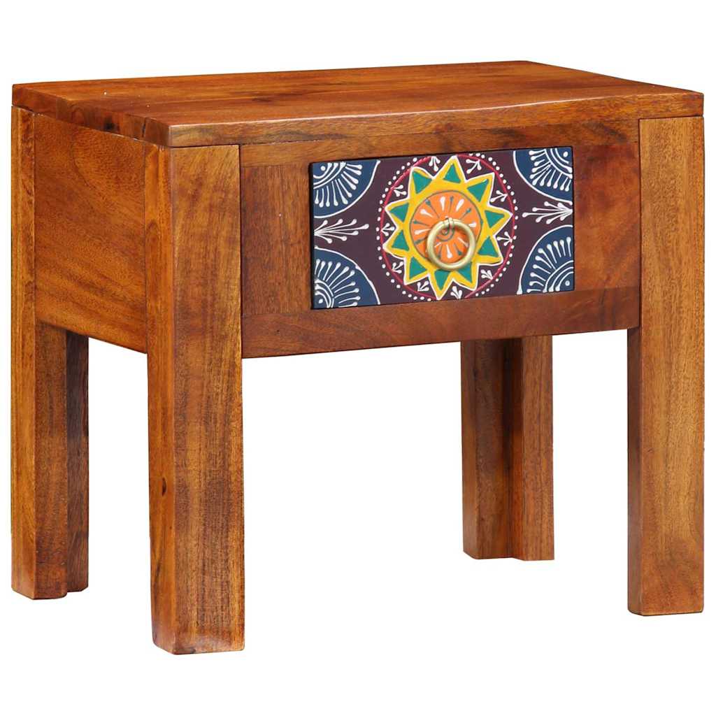 Side Table with Drawer with Storage Brown 40 x 30 x 36 cm