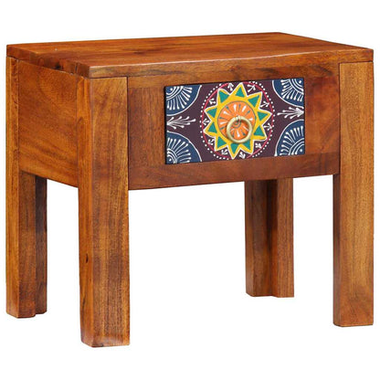Side Table with Drawer with Storage Brown 40 x 30 x 36 cm