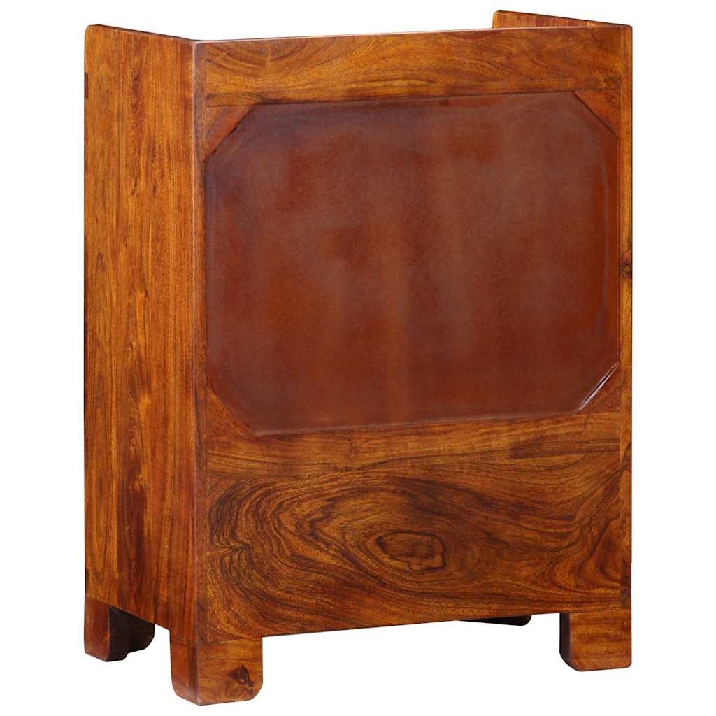 Shoe Cabinet with Shelf Brown 55 x 35 x 75 cm Solid Acacia Wood