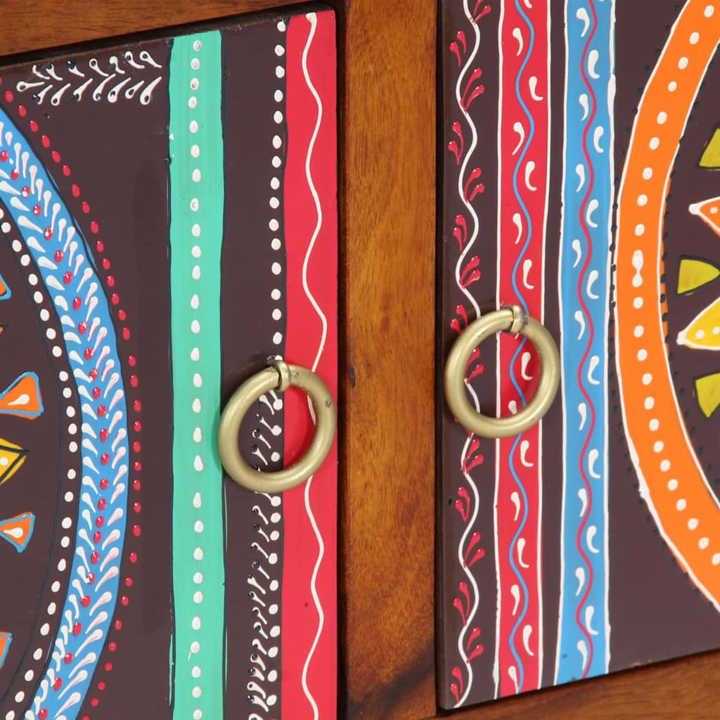 Shoe Cabinet Multicolour 90 x 35 x 40 cm Solid Acacia Wood