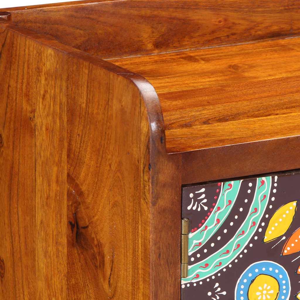 Shoe Cabinet Multicolour 90 x 35 x 40 cm Solid Acacia Wood