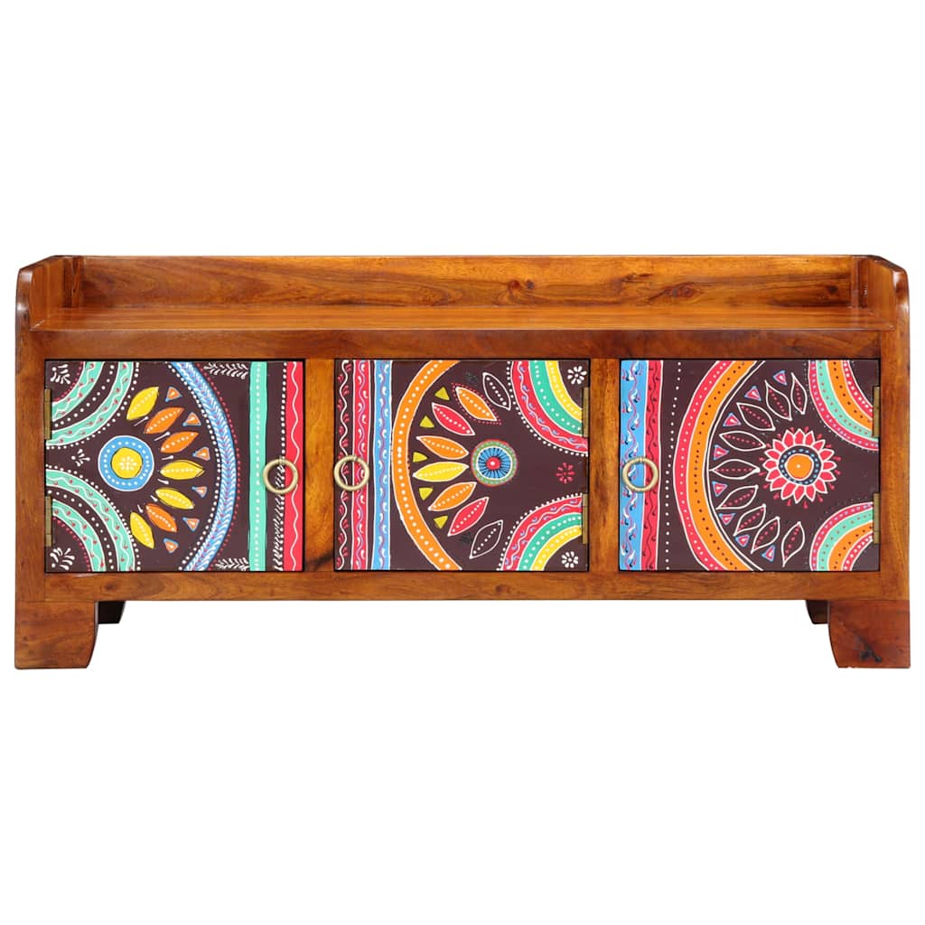 Shoe Cabinet Multicolour 90 x 35 x 40 cm Solid Acacia Wood