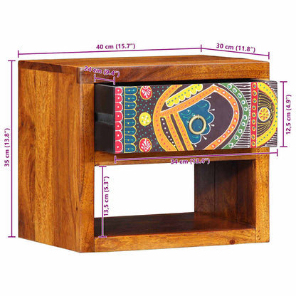 Bedside Cabinet 2 pcs Brown 40 x 35 x 35 cm Solid Acacia Wood