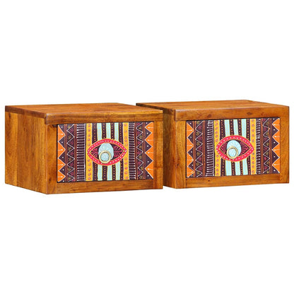 Bedside Cabinet with Drawer 2 pcs Brown 35 x 30 x 22 cm
