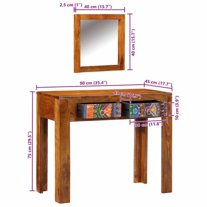 Dressing Table Brown 90 x 45 x 75 cm Solid Acacia Wood