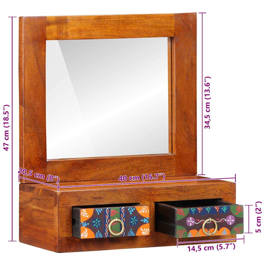 Wall Cabinet Brown 40 x 20 x 50 cm Solid Acacia Wood