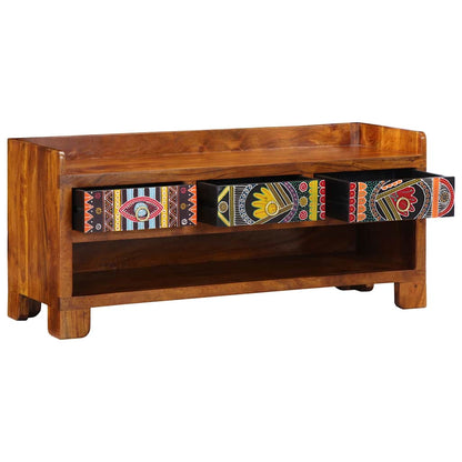 Shoe Bench Honey Brown 100 x 35 x 45 cm Acacia Solid Wood