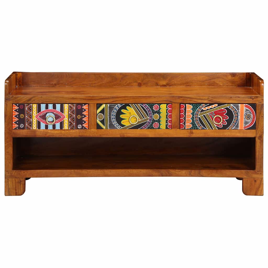 Shoe Bench Honey Brown 100 x 35 x 45 cm Acacia Solid Wood