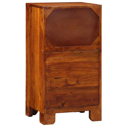 Floral End Table with Drawer with Storage Brown 40 x 35 x 75 cm