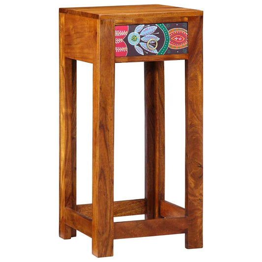 Floral End Table Brown 35 x 35 x 75 cm
