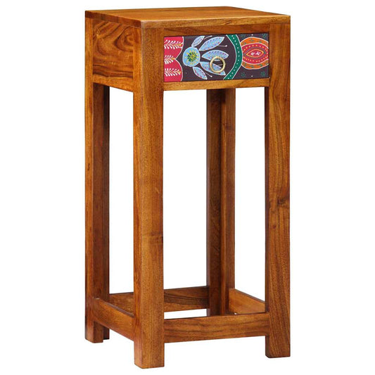 Floral End Table Brown 35 x 35 x 75 cm