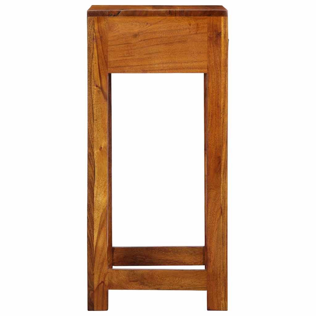 Floral End Table with Drawer with Storage Brown 35 x 35 x 75 cm