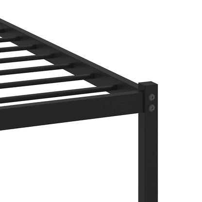 Metal Bed Frame without Mattress Smoked Oak 150x200 cm King Size