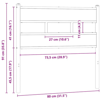 Replace Headboard Smoked Oak 75 cm Iron and Engineered Wood