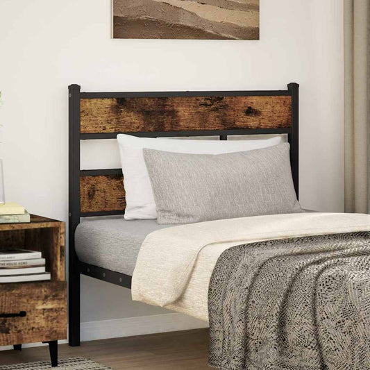 Replace Headboard Smoked Oak 107 cm Iron and Engineered Wood