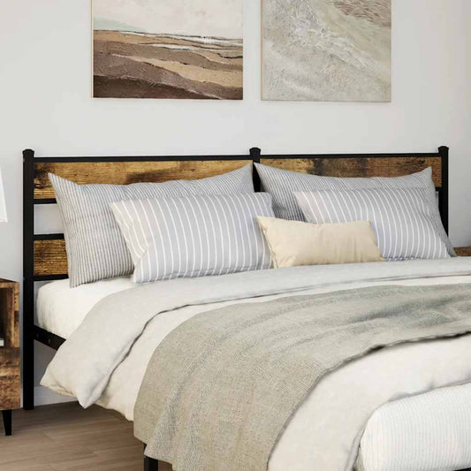 Replace Headboard Smoked Oak 180 cm Iron and Engineered Wood