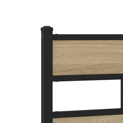 Metal Bed Frame without Mattress Sonoma Oak 135x190 cm Double