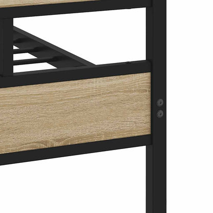Metal Bed Frame without Mattress Sonoma Oak 135x190 cm Double