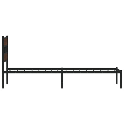 Bed Frame without Mattress with Headboard Brown Oak 90x190 cm Single