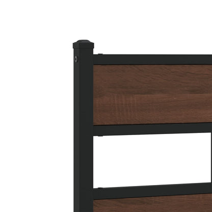 Bed Frame without Mattress with Headboard Brown Oak 90x190 cm Single