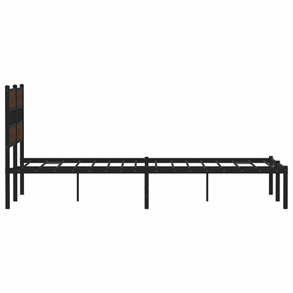 Bed Frame without Mattress with Headboard Brown Oak 150x200 cm King Size