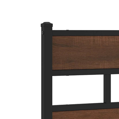 Bed Frame without Mattress with Headboard Brown Oak 150x200 cm King Size