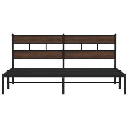 Bed Frame without Mattress with Headboard Brown Oak 190x200 cm