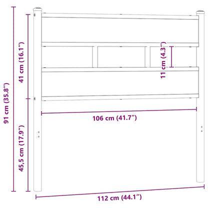 Replace Headboard Brown Oak 107 cm Steel and Engineered Wood