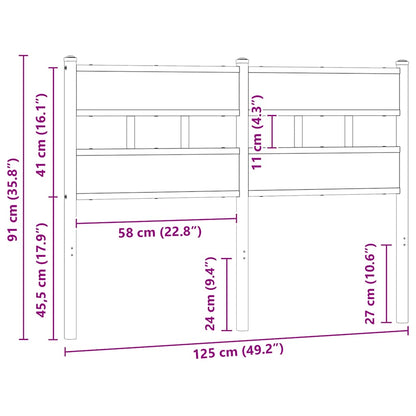 Replace Headboard Brown Oak 120 cm Steel and Engineered Wood