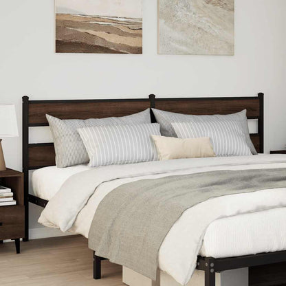 Replace Headboard Brown Oak 200 cm Steel and Engineered Wood