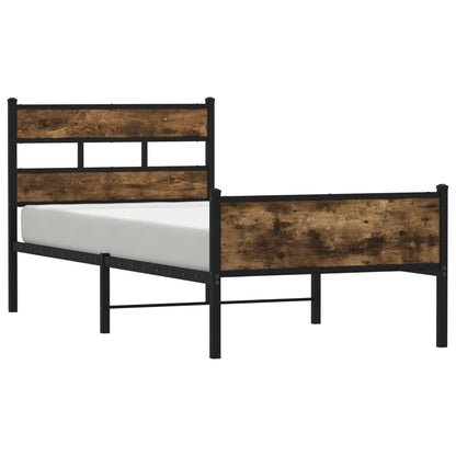 Bed Frame without Mattress Smoked Oak 100x200 cm Engineered Wood