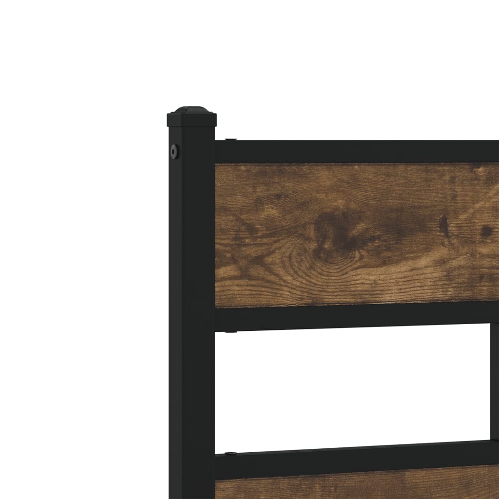 Bed Frame without Mattress Smoked Oak 100x200 cm Engineered Wood