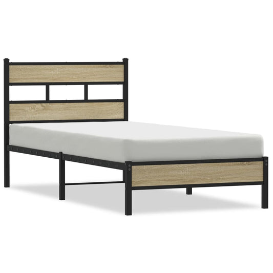 Bed Frame without Mattress Sonoma Oak 107x203 cm Engineered Wood