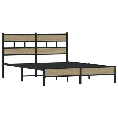 Bed Frame without Mattress Sonoma Oak 140x200 cm Engineered Wood