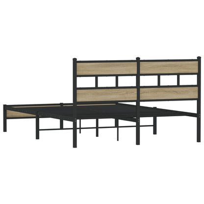 Bed Frame without Mattress Sonoma Oak 140x200 cm Engineered Wood