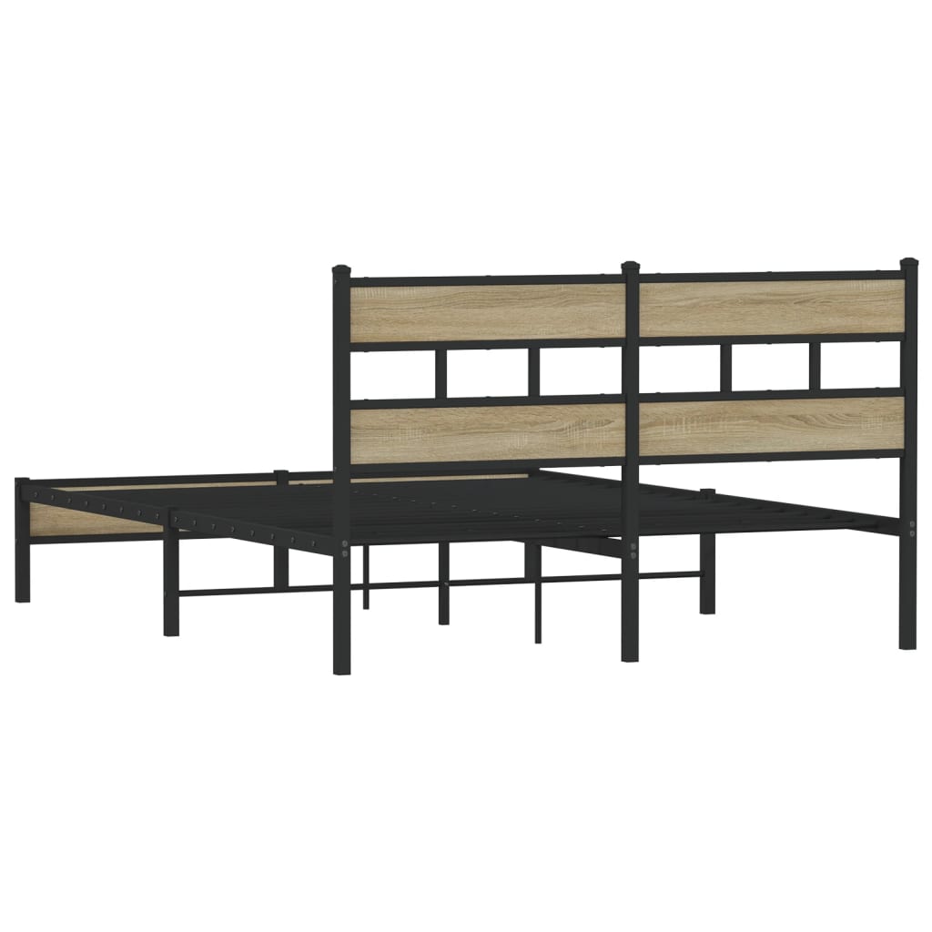 Bed Frame without Mattress Sonoma Oak 160x200 cm Engineered Wood