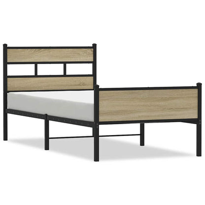 Bed Frame without Mattress Sonoma Oak 90x200 cm Engineered Wood