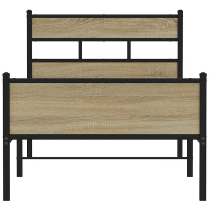 Bed Frame without Mattress Sonoma Oak 100x190 cm Engineered Wood