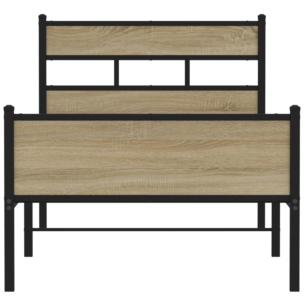 Bed Frame without Mattress Sonoma Oak 100x200 cm Engineered Wood