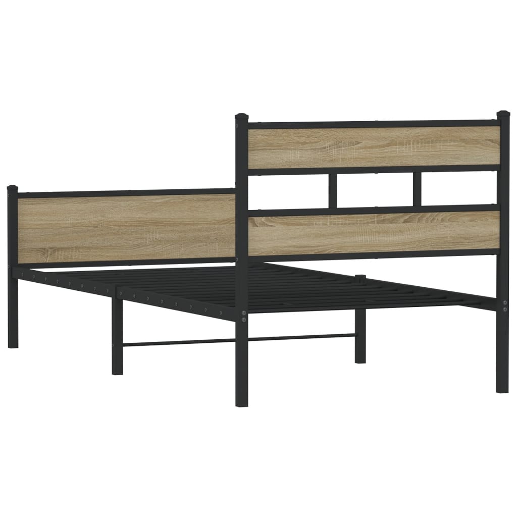 Bed Frame without Mattress Sonoma Oak 100x200 cm Engineered Wood