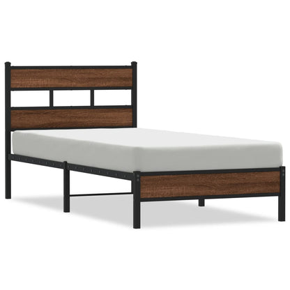 Bed Frame without Mattress Brown Oak 80x200 cm Engineered Wood