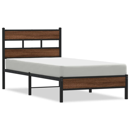 Bed Frame without Mattress Brown Oak 80x200 cm Engineered Wood
