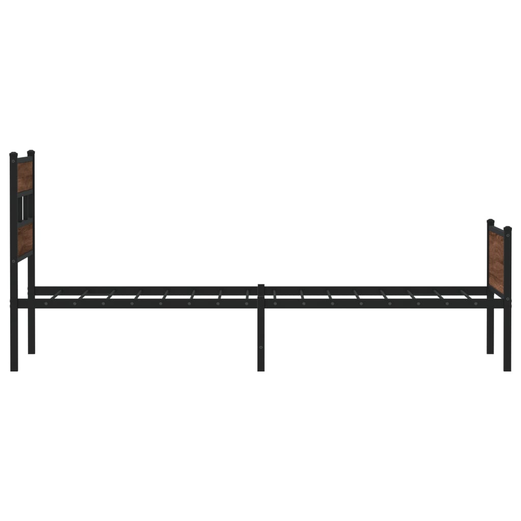 Bed Frame without Mattress Brown Oak 100x190 cm Engineered Wood