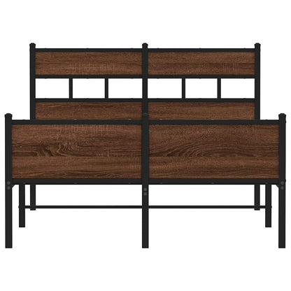 Bed Frame without Mattress Brown Oak 120x200 cm Engineered Wood