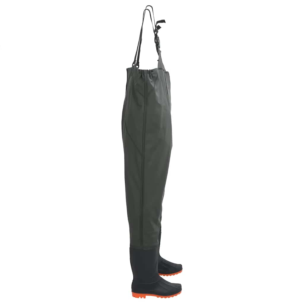 Chest Waders with Boots Dark Green Size 38